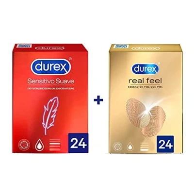 Imagen de Durex Preservativos Sensitivo Suave para Mayor Sensación 24 condones + Sensitivos Real Feel Sin Látex