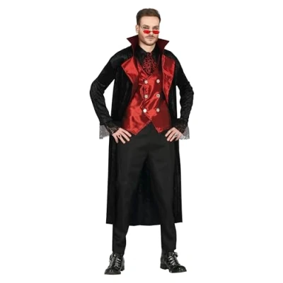 Imagen de FIESTAS GUIRCA Disfraz de Vampiro Elegante Rojo y Negro para Hombre Adulto Talla M 48 50