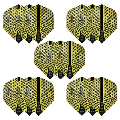 Imagen de Harrows Silika Juego de 5 plumas para dardos (15 en total) I 100 micras, extra fuertes, fabricadas el Reino Unido, accesorios profesionales