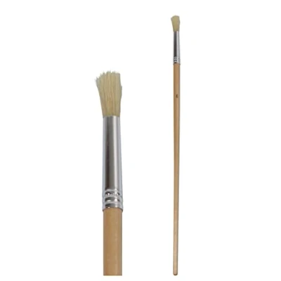 Imagen de ProDec Pincel industrial redondo Nº 6 (8,5 mm de diámetro) para aplicación precisa pintura, ideal trabajos detalles, retoques, marcos ventanas, bordes, esquinas, zonas estrechas con todo