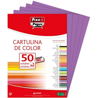 Imagen de Fixo Paper 11110367 Pack de cartulinas A4 50 unidades color morado, 180g