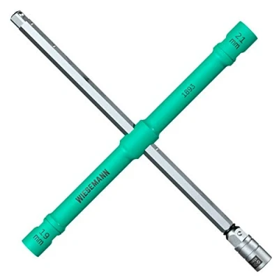 Imagen de WIESEMANN 1893 Innovadora rueda 4 en 1 I Llave de cruz plegable para coche acero Q 30 con protector bola y ahorro espacio 81314