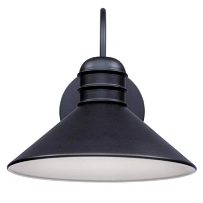 Imagen de Westinghouse Lighting iluminación 6580940 Aplique para exteriores de una sola luz Walter con LED regulable, acabado negro texturizado