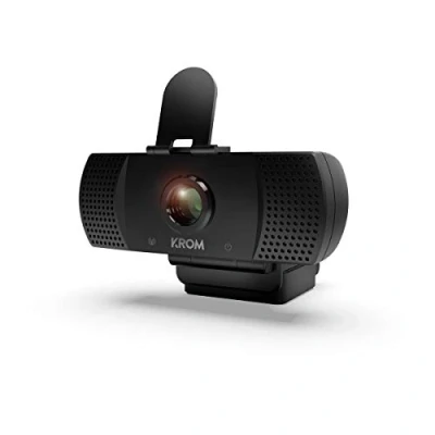 Imagen de Webcam Krom Kam, Full HD, 30 FPS, Con micrófono, Ángulo 110º, Para Mac/Windows/Android/Linux, Negro