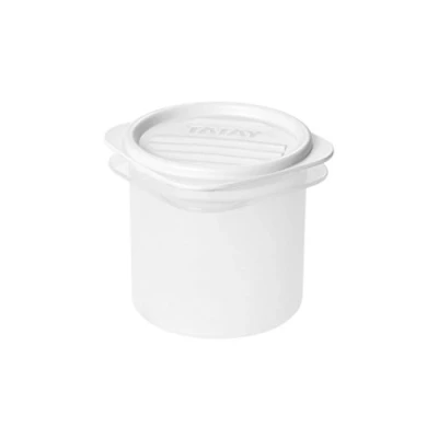 Imagen de Tatay Fiambrera de Alimentos, Hermética, 0.3L Capacidad, Tapa Flexible a Presión, Libre BPA, Apto Microondas y Lavavajillas, Color Blanco. Medidas: 8.7 x 8.5 cm