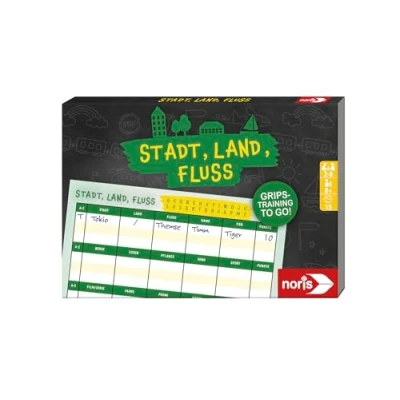 Imagen de Noris 606192091 Stadt, Land Fluss Spielbock mit 100 Blatt Format 21 x 14,8 cm Spielspaß für Zuhause und unterwegs 2 bis 8 Spieler im Alter AB Jahren