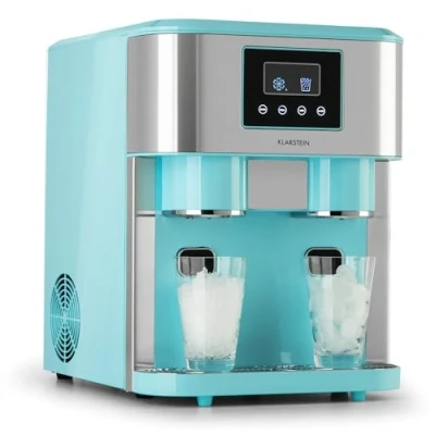 Imagen de Klarstein Maquina Doméstica para Hacer Cubitos de Hielo y Picado en Casa, 1,8L, Ice Maker Encimera 15 kg, con Panel Táctil Sistema Fácil Limpieza, Función Rápida