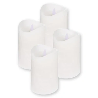 Imagen de ToCi Juego de velas LED blancas con 4 cera auténtica sin llama móvil y temporizador (4 diámetro 7,5 x 10 cm)