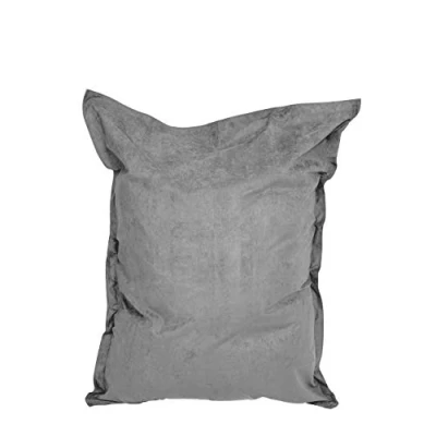 Imagen de Lumaland Puff Pera Gigante Bean Bag XXL de Micro Terciopelo para Interior con Funda Lavable 140cm x 180cm Bolsa Frijoles rellenable Incl. 380 litros Perlas EPS [Gris]