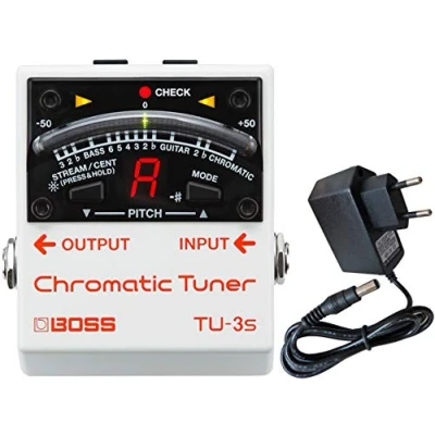 Imagen de Afinador cromático Boss TU 3S + fuente de alimentación keepdrum 9 V.