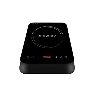 Imagen de BEPER BF.700 Placa Induccion 1 Fuego en Cristal Resistente Portatil con 10 Potencias, Temperaturas y Temporizador Programable, 2000W