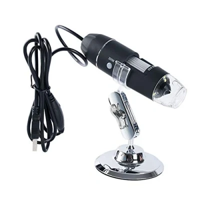 Imagen de Meichoon 1600X Digital Flexible Microscopio Electrónico de Mano Mini USB Ampliación Cámara con 8 LED HD Lights, Compatible Ventana 7 PX,NB03C