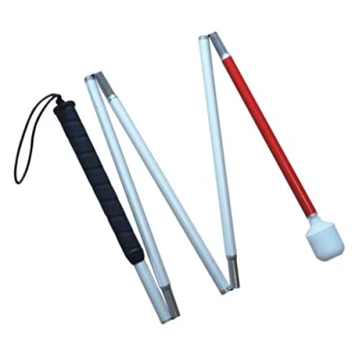 Imagen de Aluminio Baston Blanco para Ciegos y Baja Vision Plegable, 5 Secciones, 130cm (51.2 pulgada)
