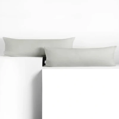 Imagen de DecoKing 2 Fundas de Almohada 20 x 120 cm, algodón, con Cremallera, Color Plateado y ámbar