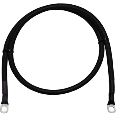 Imagen de Lumonic 1m Cable de la batería Tierra con 16mm² sección Transversal Negro alimentación automoción 2X Tubo Terminal M8