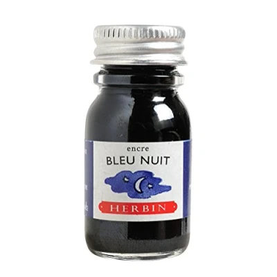 Imagen de Clairefontaine ES J. Herbin (1 botella de tinta 10 ml para pluma estilográfica , color azul oscuro 2.2 x 5.1 cm