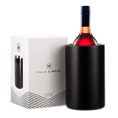 Imagen de Villa &amp; Marx Enfriador de Botellas Vino Champañera Acero Inoxidable Térmica con Doble Pared Cubitera para Champagne, Cava, Blanco y Tinto (Negro)