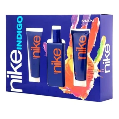 Imagen de NIKE Indigo, Estuche de Regalo Hombre, Colonia 100 ml + Gel Baño 75 After Shave ml, Eau Toilette Natural y Masculina, Aroma Frutal Amaderado, Fragancia Juvenil, Cautivadora Duradera