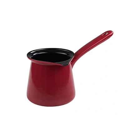 Imagen de Riess, 0445 020 Classic Cafetera (diámetro: 11 cm, capacidad: 0,75 L, altura: 10,5 esmaltado), color rojo y negro