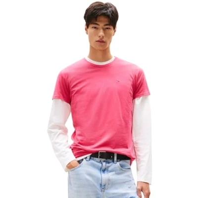 Imagen de Tommy Jeans TJM Xslim Jersey tee Dm0Dm04411 Camiseta S/S, Red (Vintage Cerise), XS para Hombre
