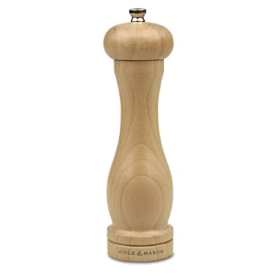 Imagen de Cole &amp; Mason HA0824P Beech Capstan Molinillo de Pimienta, Madera Clara, Precision+/Molienda Ajustable, Haya Natural, 200mm, Incluye 1 x Molino