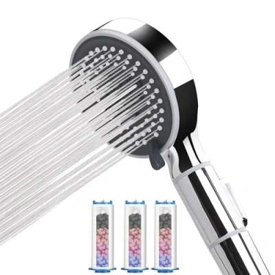 Imagen de Alcachofa Ducha,Rociador Ducha,Filtro Desague Ducha,Alcachofa Ducha Antical,Ducha Alta Presión 6 Tipos de Chorro,Alcachofa Ducha,Grifo Filtro Agua Grifo,con Pulverización y Pausa Cromo