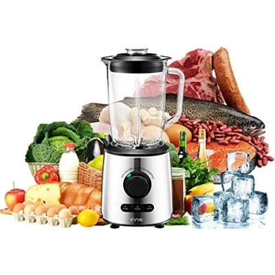 Imagen de EVVO Batidora de vaso, Pontencia 600W, 21000RPM Máxima Velocidad, Ideal para Batidos, Smoothies y Picar Hielo, Capacidad 1,5 Litros, Preparada Batir, Triturar (Modelo Tasty Cyclon)