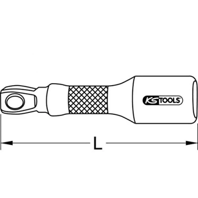 Imagen de KS TOOLS 918.1653 Alargadera, llave de cubo 75 6,3 (1/4&quot;) Acero cromo vanadio