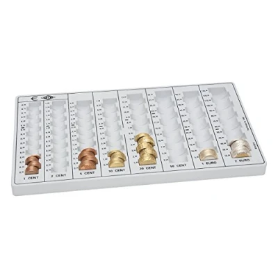 Imagen de Wedo 160100837 Bandeja con marcas para contar monedas (32,8 x 17,8 3,1 cm), color gris
