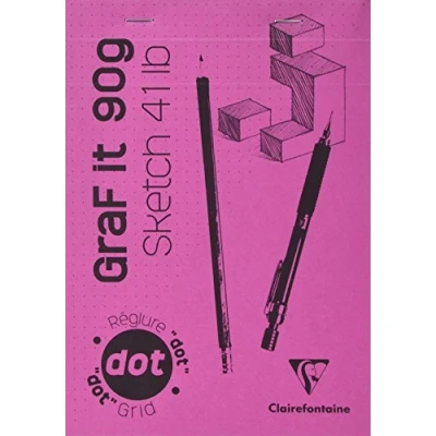 Imagen de Clairefontaine &quot;Graf It de lunares bloc dibujo con rosa tapa, color blanco, A5, 90 g