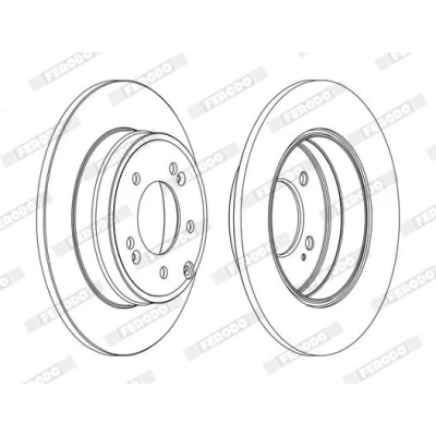 Imagen de FERODO PREMIER DDF1787C Disco de freno 284 10 5 macizo revestido sin tornillos HYUNDAI: ix35, SONATA V, 6, KIA: Optima / K5, Opirus