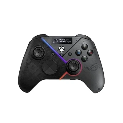 Imagen de ASUS ROG Raikiri PRO Mando con licencia oficial Xbox, pantalla OLED, conectividad triple, botones configurables, 4 traseros, joystick ajustable, ESS DAC, compatible PC, Xbox y Ally