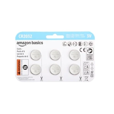 Imagen de Amazon Basics 6 Unidad CR2032 Juego de pilas botón litio
