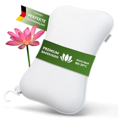 Imagen de SilverRack Almohada para bañera de alta calidad, color blanco, cojín con ventosas, cervical como reposacabezas el cuello y Hottub, accesorios bañera, spa