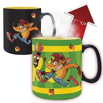 Imagen de Abysse Corp Crash Bandicoot Taza de cerámica con efecto térmico (460 ml, en caja regalo), color verde