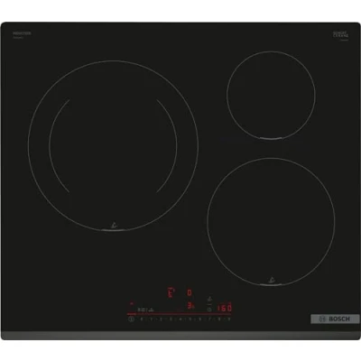 Imagen de Bosch Placa de Inducción, 60 cm, Serie 6, 3 Zonas Cocción, Electrónica DirectSelect, PerfectFry Plus, Inteligente, Negro, PIJ631HC1E