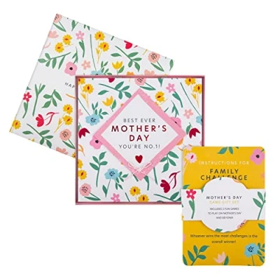Imagen de Hallmark Tarjeta del día de la madre para mamá, diseño flores con juego cartas y caja regalo