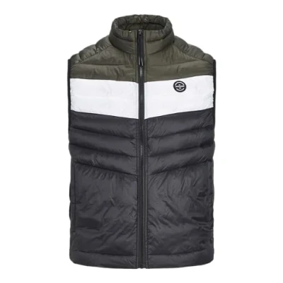Imagen de JACK &amp; JONES Jjesprint Collar cálido para el Cuerpo Chaleco, Black/Detail:White/Rosin Blocking, XS Hombre