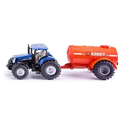 Imagen de siku 1945, Tractor con remolque cisterna, 1:50, Metal/Plástico, Azul/Naranja, Multifuncional