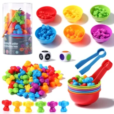 Imagen de Oderra Juguete Educativo, Koalas Niños, 58 Piezas Juego de Combinación Color para Aprender a Contar Habilidades motoras Finas, [múltiple] (Montessori 3 años)