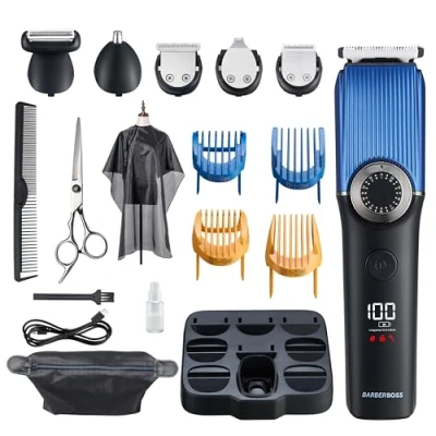 Imagen de Barberboss cortadora de barba para hombres, pelo inalámbrica hombres: recortadora kits aseo, impermeable, nariz QR 6088