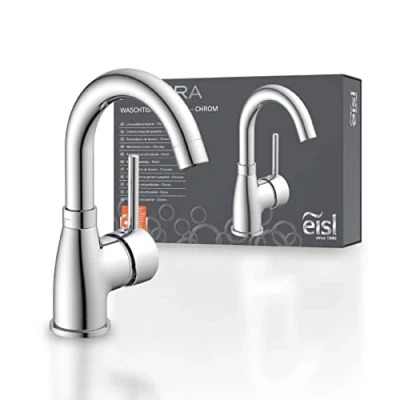 Imagen de EISL Lavabo Futura NI075FUTCR de bajo Consumo, Grifo Giratorio 360 para baño, Mezclador Monomando, Cromo