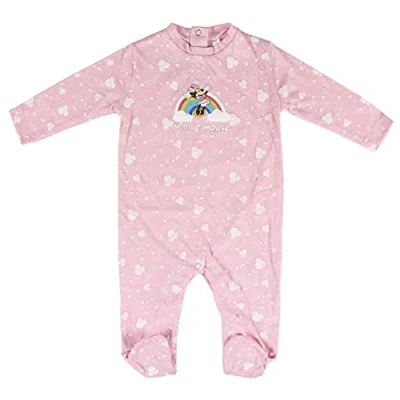 Imagen de Cerdá Pelele Niña de Disney Minnie Mouse Juego Pijama, Rosa, 3 Meses para Bebés