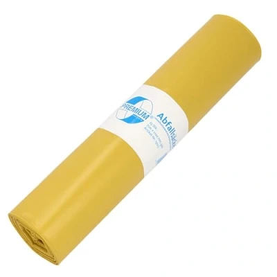 Imagen de deiss Premium 13023 bolsas de residuos, 700 mm x 1100 mm, tipo 60, 25 por rollo, amarillo