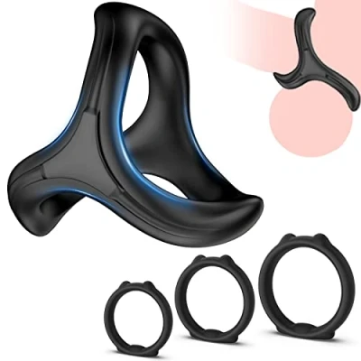 Imagen de Anillos de Pene Masculino Tres en Uno, Cock Ring que Mejora el Placer, Anillo Placer para Mayor Firmeza Más Tiempo