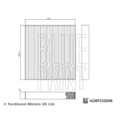 Imagen de Filtro, aire habitáculo BLUE PRINT ADBP250098