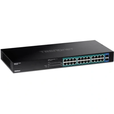 Imagen de TRENDnet TPE TG240G Conmutador Gigabit PoE+ de 24 Puertos, Puertos PoE+, presupuesto alimentación 370 W, Capacidad conmutación 48 GB/s, Kit Montaje en Rack Incluido,