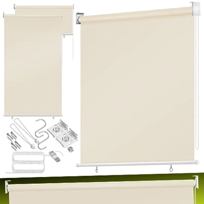 Imagen de KESSER® toldo Vertical, de balcón, Pantalla privacidad, persiana Lateral, Enrollable Estable y Resistente a la Intemperie, para terraza, jardín, 140x140cm