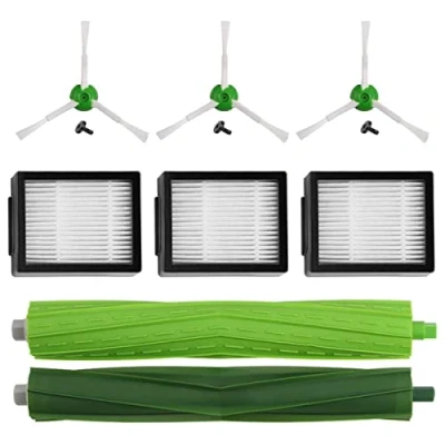 Imagen de MIRTUX Pack de Accesorios compatible con Roomba E5 E6 i1 i3 i3+ i7 e5154 e5158 j7. Kit recambios Completo. Repuestos reemplazo cepillos Laterales, filtros, Rodillos extractores.