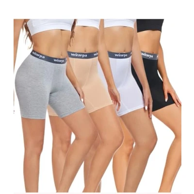 Imagen de wirarpa Boxer Mujer Modal Bragas Pantalónes Cortos Boxers Anti Rozaduras Culotte Shorts con Entrepierna Pack de 4 Multicolor Tamaño S